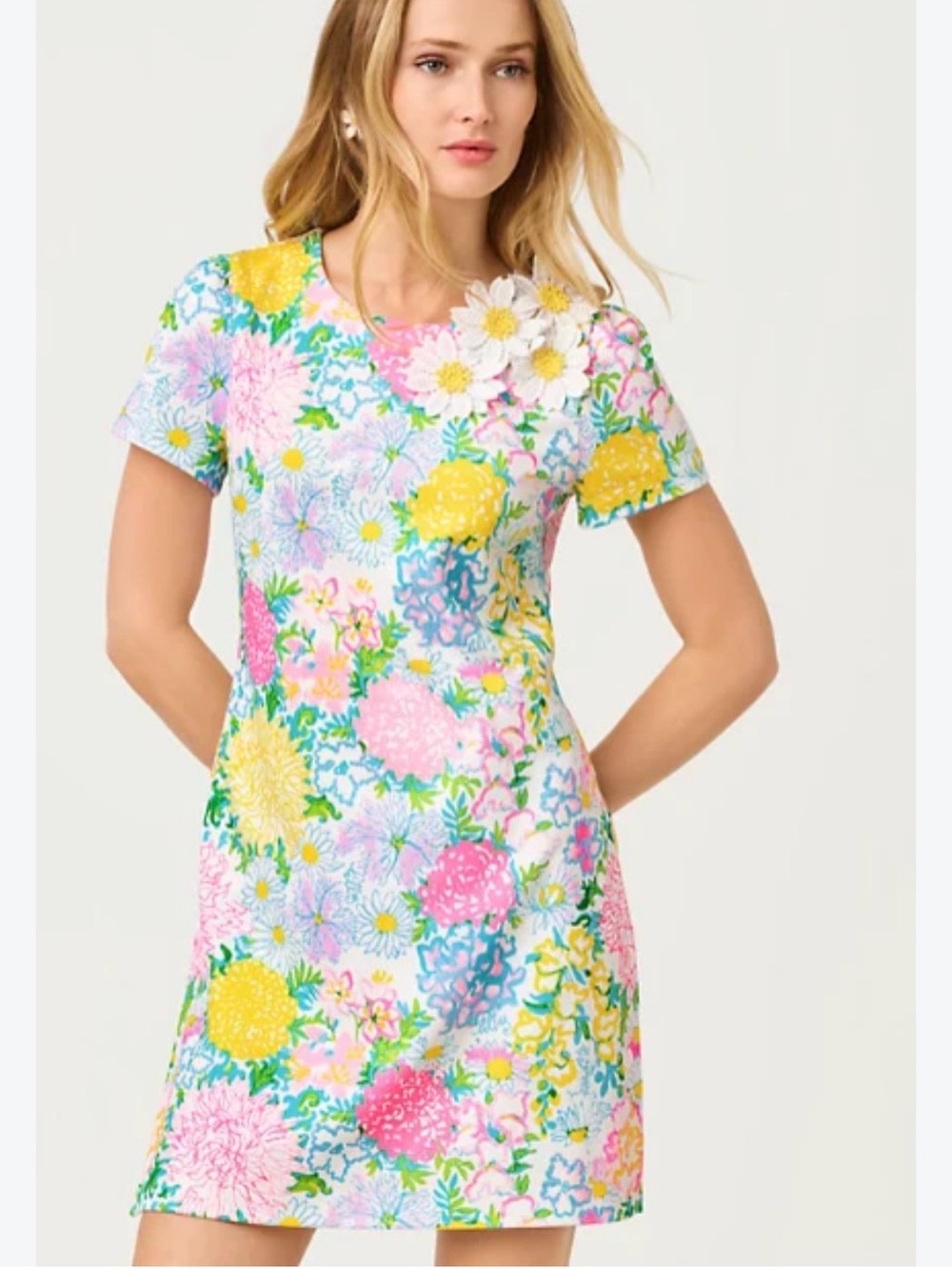 Lilly Pulitzer Melodie Skirted Romper Multi Lilly Garden. Size Medium